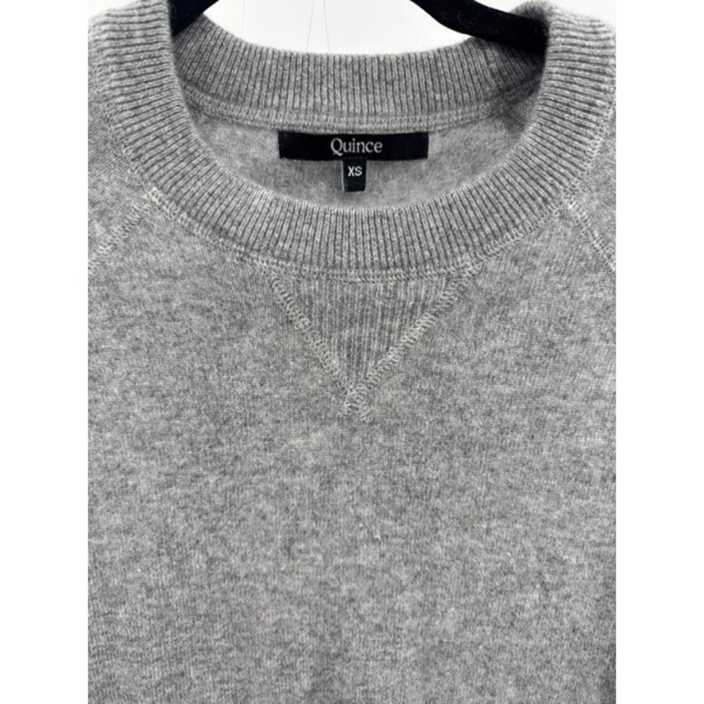 Quince Womens Heather Grey Cashmere Crewneck Raglan Sweater XS Minimalist - Picture 5 of 9